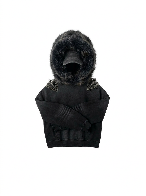 Detachable Fur Cape hoodie