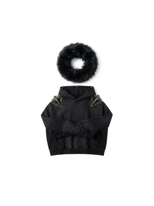 Detachable Fur Cape hoodie